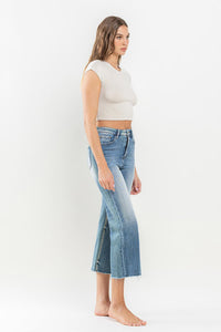 Olivia Super High Rise Raw Hem Wide Leg Jean