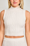 Riley Sleeveless Crop Sweater Set