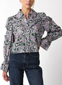 Marion Floral Button Cropped Top