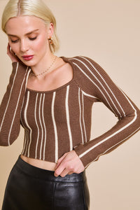 Coco Square Neck Striped Top