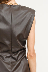 Emmy Leather Mini Dress