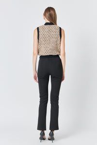 Jordan Sequin Tweed Vest Top