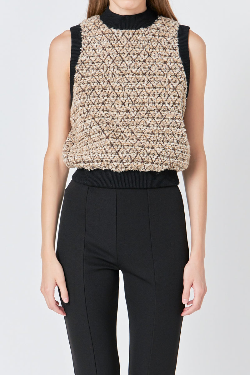 Jordan Sequin Tweed Vest Top