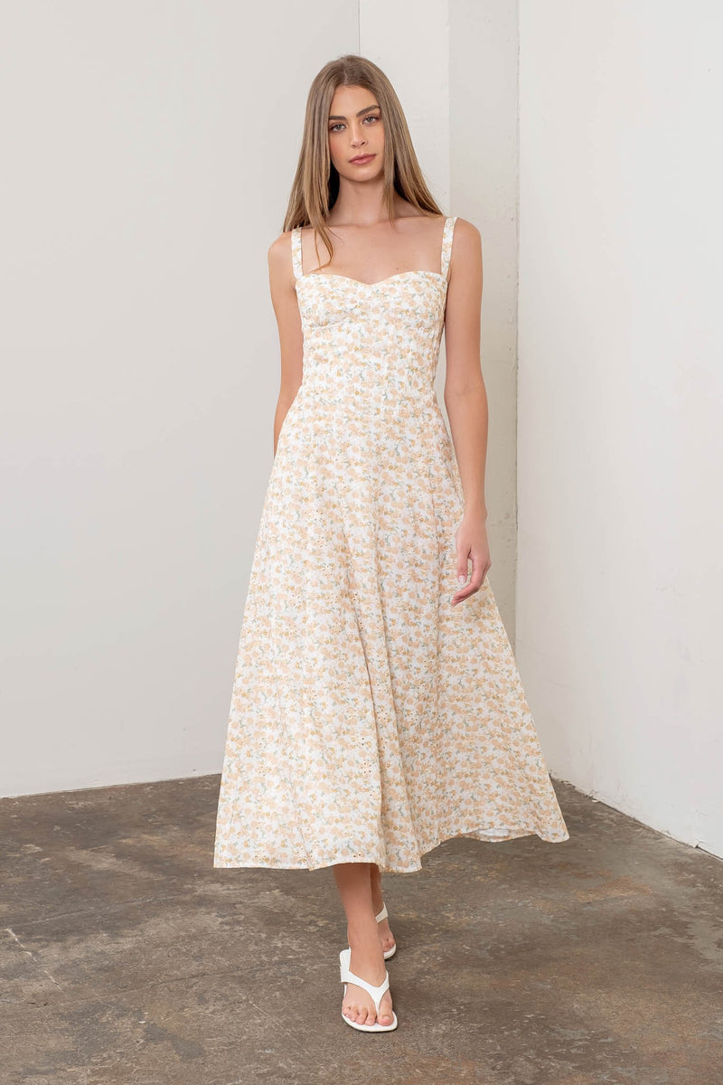 Moon River All Over Eyelet Midi Dress