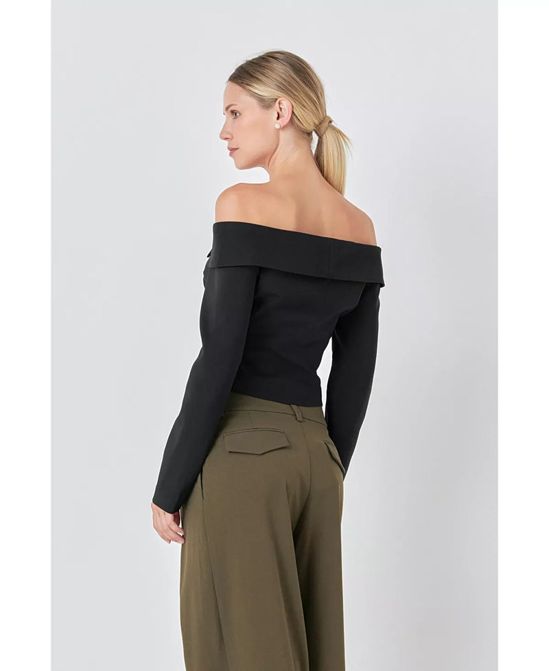 Leah Off the Shoulder Blazer Top