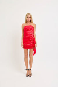 Rachel Ruffle Mini Dress in Red