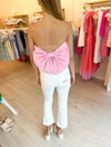 Alice Striped Bow Top in Blue and Pink