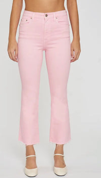 DAZE Shy Girl High Rise Crop Flare in Blushing