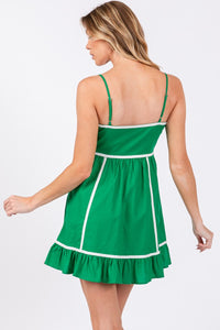 Becca Ruffle Mini Dress in Kelly Green