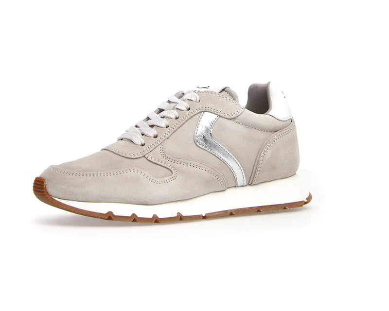 Voile Blanche Julie Sneaker in Suede/Metallic Goat Skin