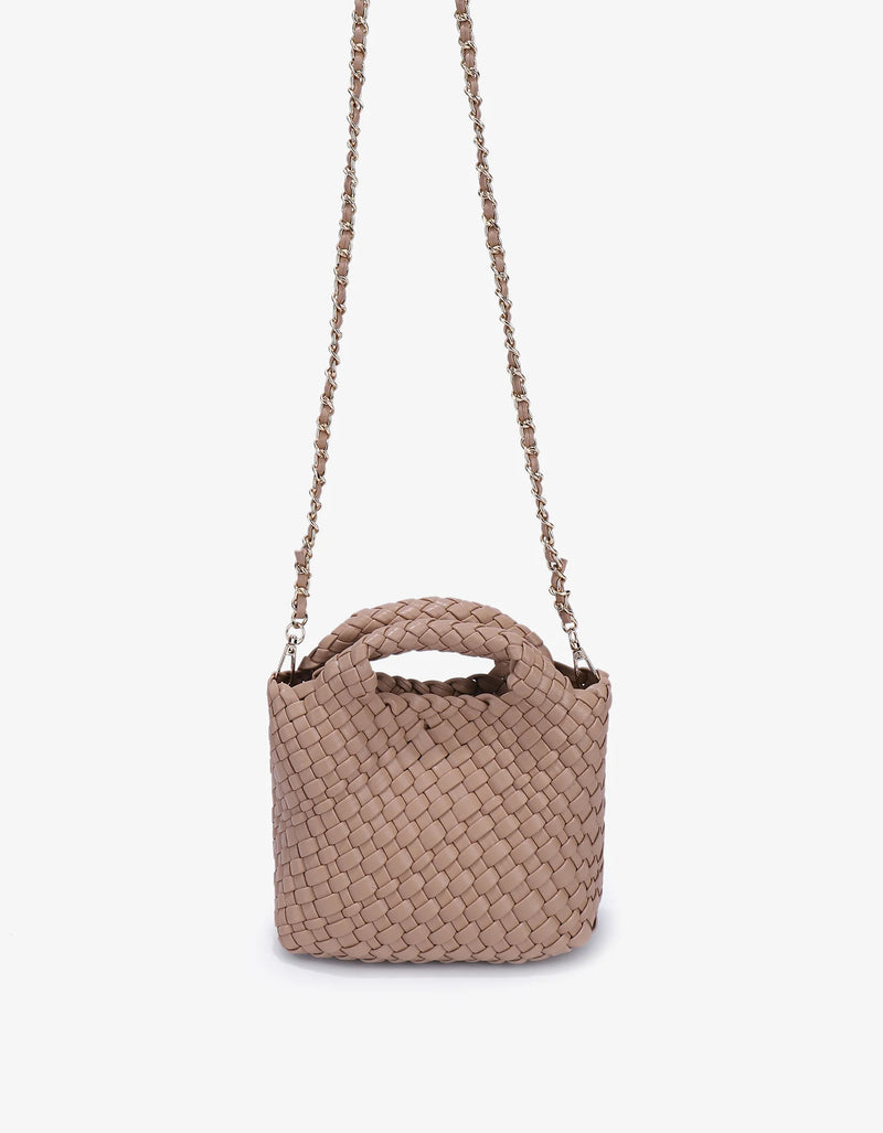 Everleigh Mini Tote in Pink, Taupe, Black and Off White