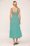 Zoe Lattice Back Smocked Bodice Maxi Dress