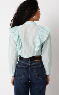 Lele Kelsey Top in Mint and Coral