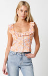 Lele Lainey Button Up Sleeveless Top