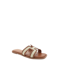 Billini Gordy Linen Sandal in Tan and Black