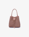 REMI/Reid Perrie Bucket Mini Woven Tote in Light Tan