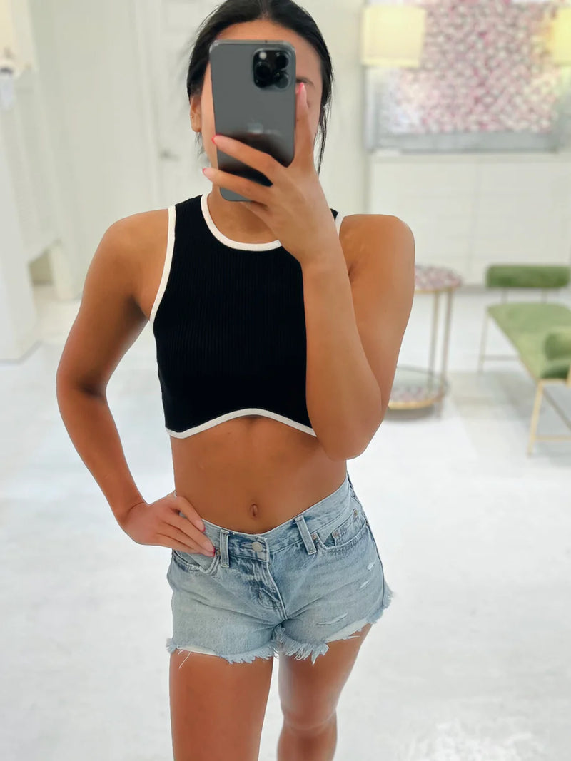 Rena Crop Knit Crop Top