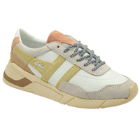 Gola Eclipse Pure Sneakers in White/Lemon/Pearl Pink