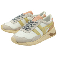 Gola Eclipse Pure Sneakers in White/Lemon/Pearl Pink