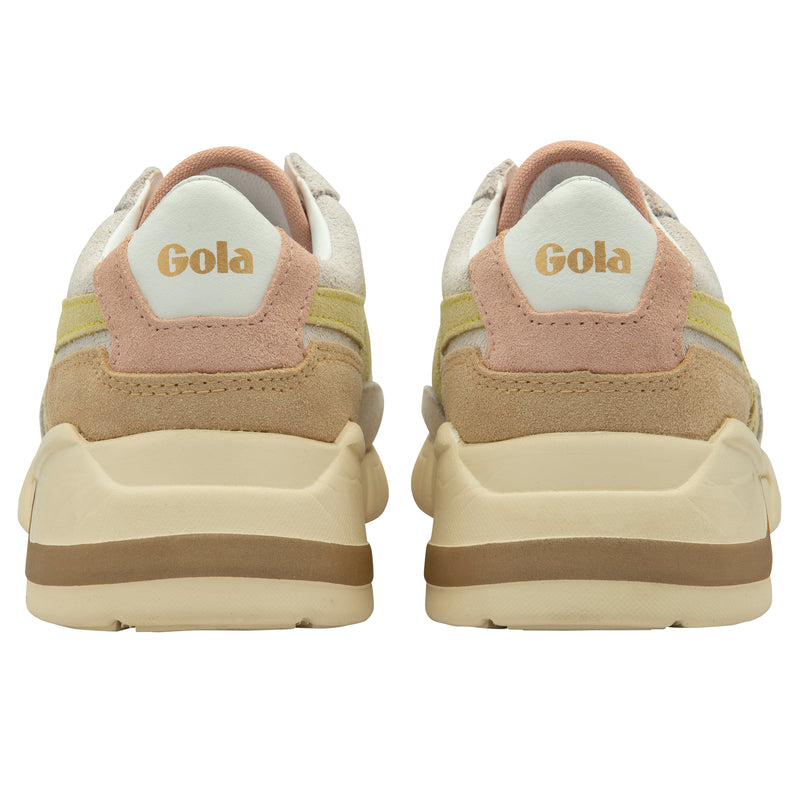 Gola Eclipse Pure Sneakers in White/Lemon/Pearl Pink