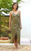 Greylin Aniston Wrap Tie Slip Linen Dress