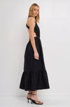 Allie Elastic Detail Sleeveless Dress in Black