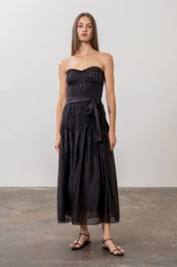 Moon River Strapless Midi Dress