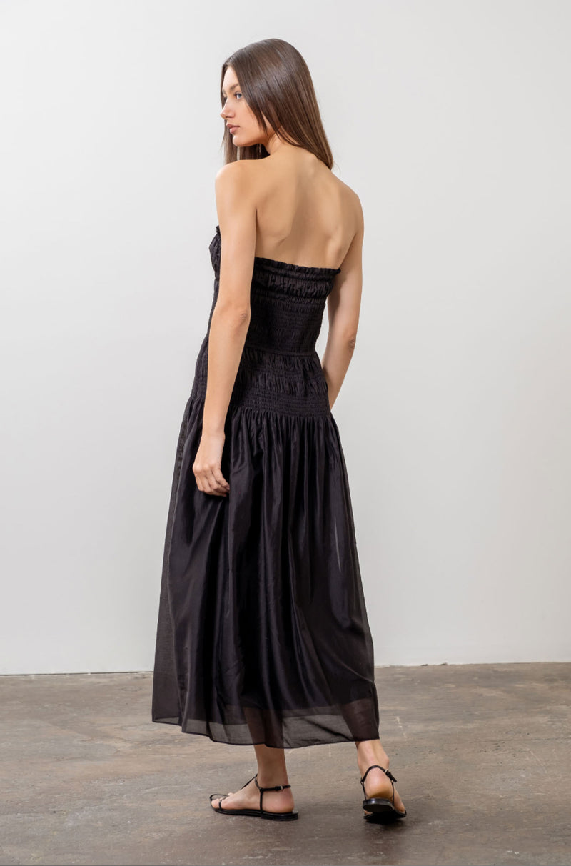 Moon River Strapless Midi Dress