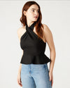 Steve Madden Kosta Top in Black and Navy Stripe