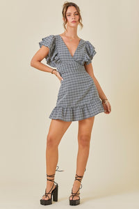 Lily Double Ruffle V-Neck Mini Dress