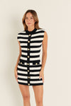 Avery Mock Neck Striped Mini Dress