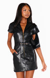 Show Me Your Mumu Outlaw Dress in Black Faux Leather