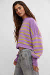 Free People Stripe Easy Street Crop Pullover