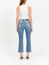 Daze Shy Girl High Rise Crop Flare with Raw Hem in PDA