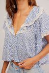 Free People Truly Yours Printed Blouse