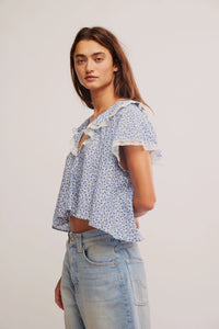 Free People Truly Yours Printed Blouse