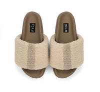 ROAM Fuzzy Stripe Stack Platform in Natural/Cement Shearling