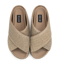 ROAM Cross Stack Raffia Platform Sandal