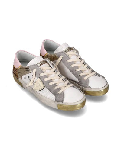 Philippe Model PRSX Low Top in Pink and Gold