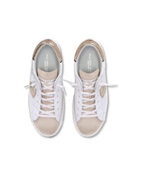 Philippe Model PRSX Low Top Leather and White Gold