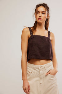 Free People Grommet Tank in Washed Black