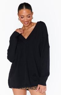 Show Me Your Mumu Ozzy Oversized Black Knit Sweater